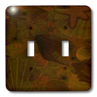 Interruptor doble de conchas de mar 3dRose lsp_29202_2 ideal para baños de estilo costero 3