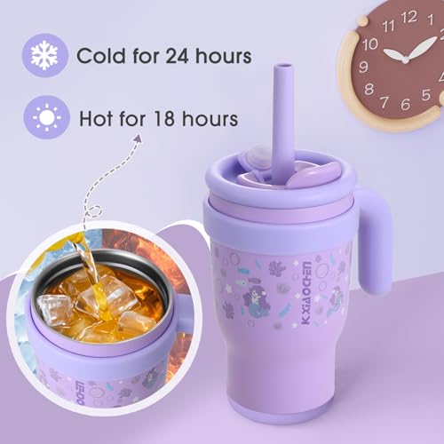 Image of 14 oz Toddler Tumbler with Handle, Kids Sippy Cups with Straw and Spout Lid