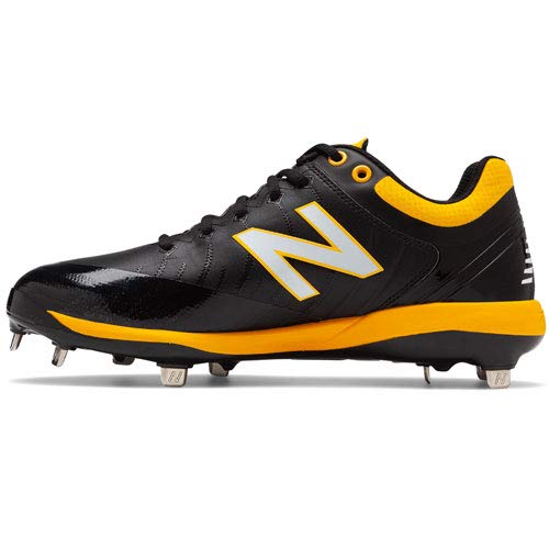 New Balance Men's 4040 V5 Metal Baseball Shoe, Black/Yelllow, 13 M US