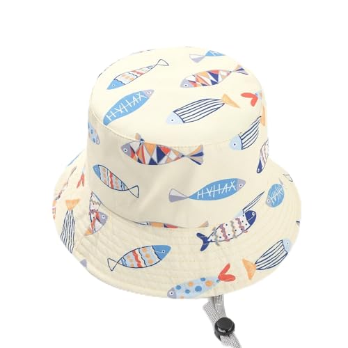 Baby Sun Hat Cotton Lightweight Fashion Dinosaur Print Boys Beach Hats Wide Brim Bucket Hats Kids Outdoor Sport Caps