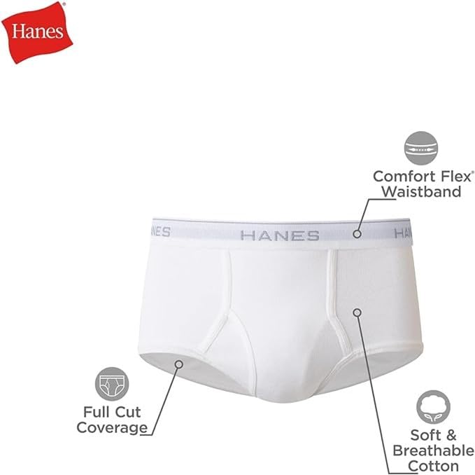 Hanes Ultimate Men's 6-Pack Classics Full-Cut Brief, White, Lage2