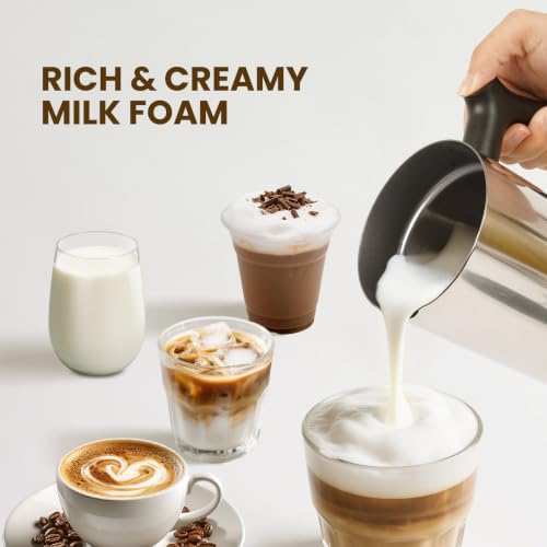 Image of Casimhu Electric Milk Frother 4-in-1 Foam Maker, Hot Cold Foam, 10.6 oz