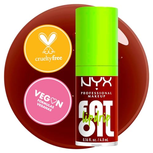 NYX PROFESSIONAL MAKEUP Fat Oil Lip Drip Gloss Bundle - Status Update (Rich Chocolate) & That's Chic (Deep Berry) image 2