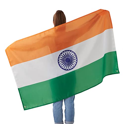 Runesol India National Flag 3x5, 91x152cm, Indian Tricolour, Ashoka Chakra, Holi, 4 Grommets, Brass Eyelet in Every Corner - Image 3