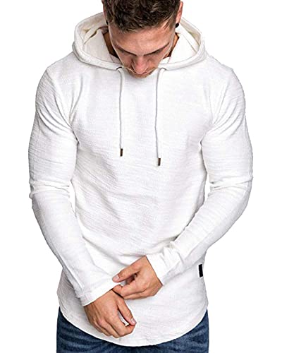 Image of Lexiart Mens Cotton Hoodies Pullover Sport Muscle Workout Shirts