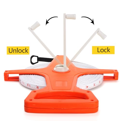 Coloch Open Reel Fiberglass Tape Measure, 330 Feet/100 Meters Yard Measuring Tape Dual Sided Reel Tape with Inch/Metric Scale Retractable Long Tape Measure for Engineer, Yard, Field,Christmas Gift