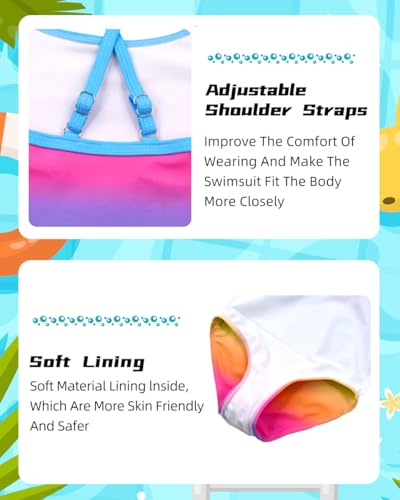 Image of BAYIMEE Girls One Pieces Swimsuit Cute Swimwear Bathing Suits 2-12 Years