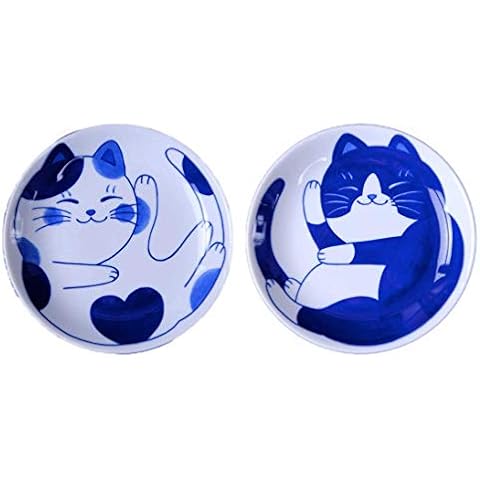 Minorutouki Cat Design Ceramic Plate Set Cover