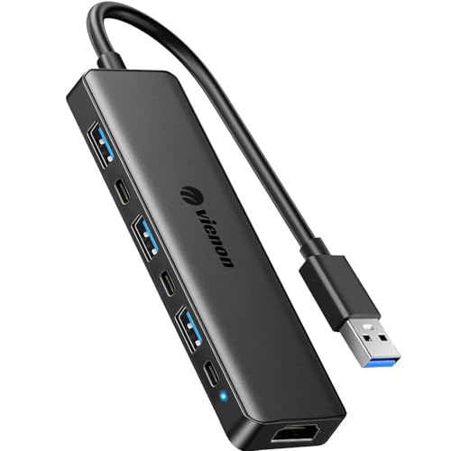 VIENON USB 3.0 to HDMI Adapter (7-in-1), USB 3.0 Hub with HDMI 1080P, USB Extender Docking Station for Monitor, PC, Laptop, Desktop Support Windows 7/8/10 & Mac OS