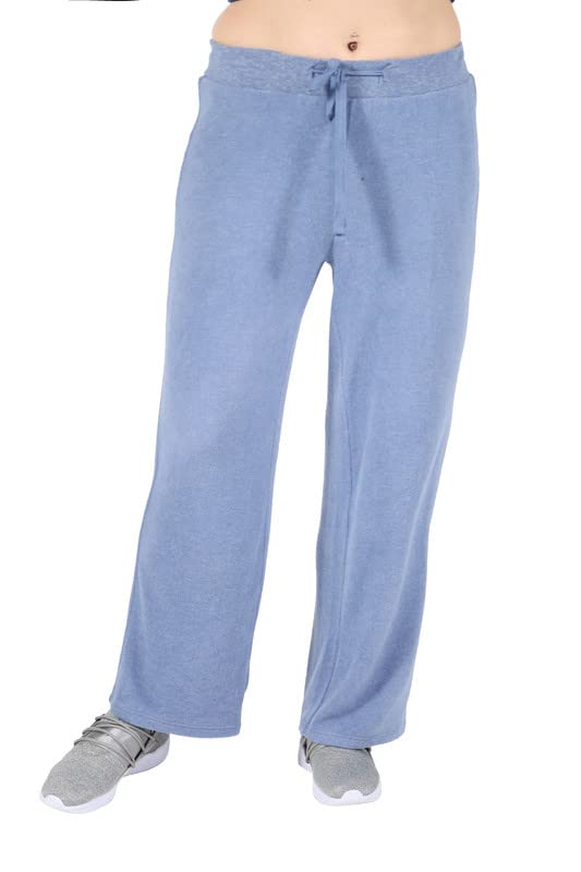 LA CERA Womens Brushed Knit Stretch Pants Grey 80 Rayon 15 Polyester 5 Spandex Imported Elastic Waist