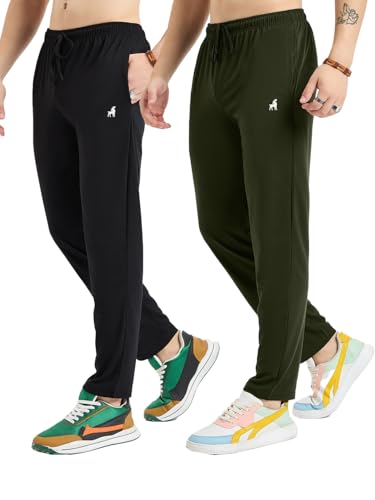 Image of Modeve Men Solid Cotton Blend Track Pant for Summer Pack of 2