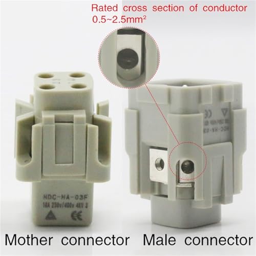 Conector Heavy Duty 4 (3+1) 10A 250V HA-004-3 miniatura 5