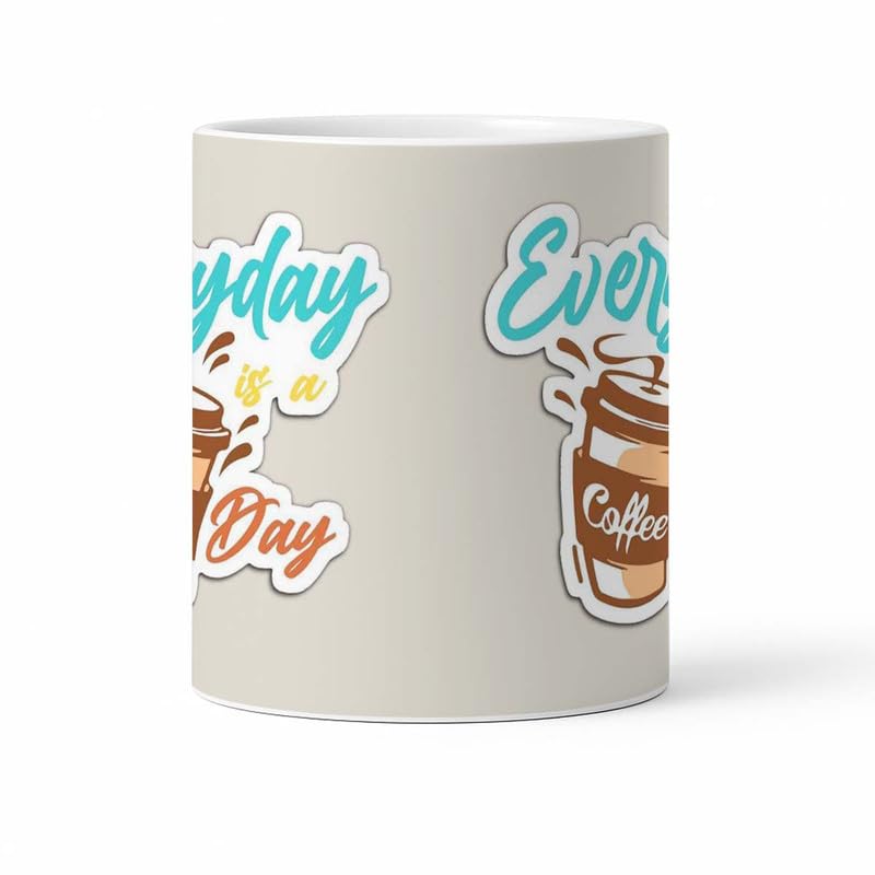 Image of Everyday is a Coffee Day Funky Retro Style Coffee Cup Mug with Bold Lettering and a Splashy Design, Giftfor Coffee Enthusiasts and Drink Lovers