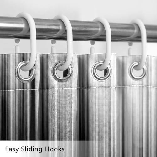 Image of AAtter Black White Gothic Shower Curtain, Extra Long 72x84 Inch, 12 Hooks
