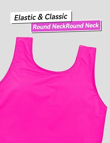 Bathing Suits Girls 7-8 Years Old One Piece Sleeveless Swimwear Rose Red Swimsuit for Summer3