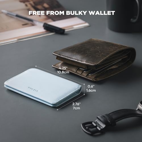 Image of VULKIT Slim Minimalist Card Holder RFID Blocking Leather Credit Card Holder Front Pocket Wallet Magnetic Closure