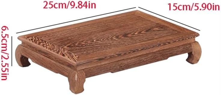 Bonsai Pedestal Vase Pedestal Stands Rectangular Ornament Base Buddha Statue Fish Tank Vase Flower Bonsai Base Solid Wood Bracket Planter Stand Plant Holder