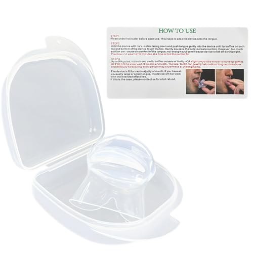 Anti Snoring Device, Silicone Tongue Retainer, Reusable Snore Stopper, Comfortable Snoring Aid & Sleep Apnoea Relief for Men and Women