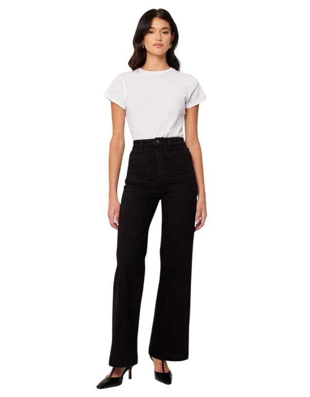 Image of KOTTY Women's High Waist Straight Fit Cotton Blend Denim Jeans|Comfortable Regular Length Casual Jeans for Women