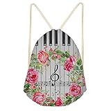 School Drawstring Backpack Piano Music Class Bookbags for Teens