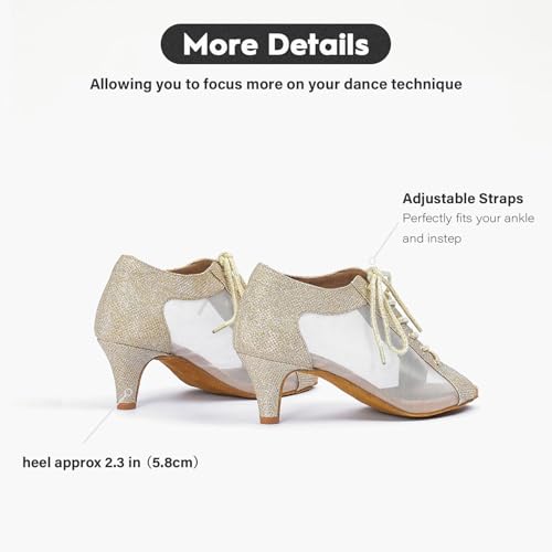 Ballroom Dance Shoes for Women Lightweight Breathable Mesh Professional Dancing Heels for Salsa Tango Flamenco Latin Jazz Swing Cuban Practice Performance3