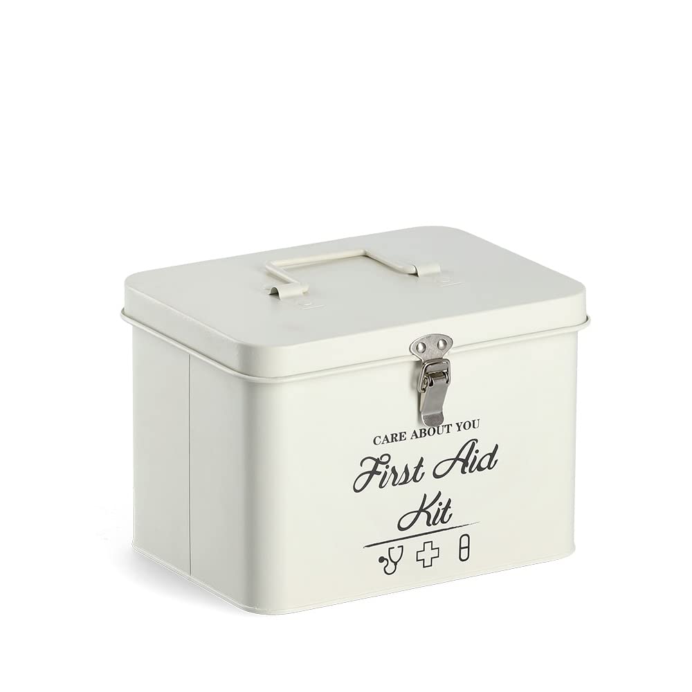Caja de medicamentos blanca Zeller 19228 organizador botiquín metal