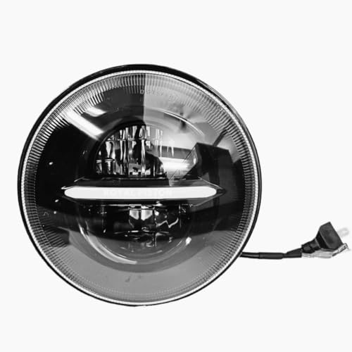 Image of Royalpiston Powerful Daymaker Minus LED | 2023 CREE /Osram LED | Headlight 7inch 12V-80V, 110W Compatible with Royal Enfield All Models, Thar, Gypsy