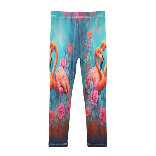 Toddler Girls Leggings Printed Yoga Pants Leggings Pink Flower Flamingos for Kids2
