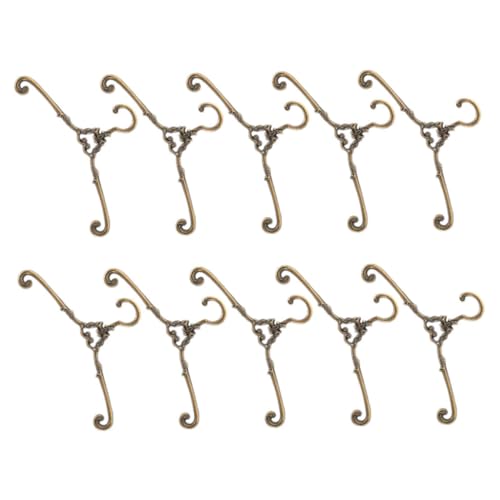 ERINGOGO 10pcs Delicate Small Hangers Miniature Doll Hangers for Tiny House Props Easy to Use Display Doll Dresses