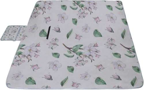 レジャーシート 咲く りんごの花 ピクニック 折りたたみ 撥水 アウトドア クッション マット コンパクト 花見 運動会 キャンプ 遠足 花火大会 ヨガ 座布団 厚手 大判 145x150cm 持ち運び便利