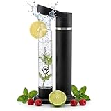 Nutrilovers Wassersprudler NUTRI-STREAM, Edelstahl mit schwarzem Finish, BPA-frei, kompatibel mit 60L CO2-Zylindern