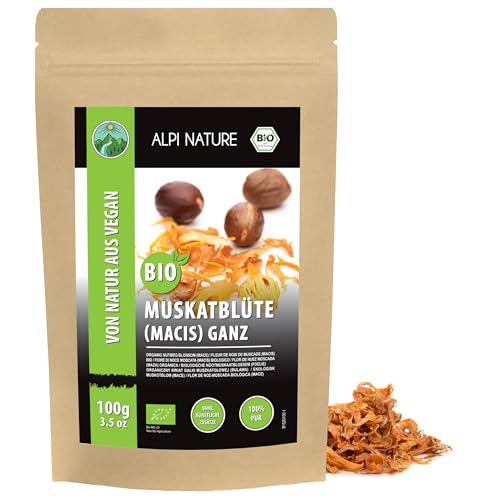 Alpi Nature Macis Orgánico Seco 100g, Macis Entero Seco, Alternativa a la Nuez Moscada