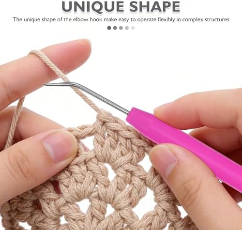 Uonlytech 18pcs Plastic Crochet Hook and Loom Hook Tool with Large Eye Sewing Needle, Compact and Versatile Use for Yarn Weaving and Blanket Making, Sturdy Plastic and Metal Material - 2