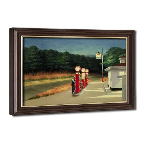 Impression sur toile Gas by Edward Hopper 20,3x30,5 cm pour salon
