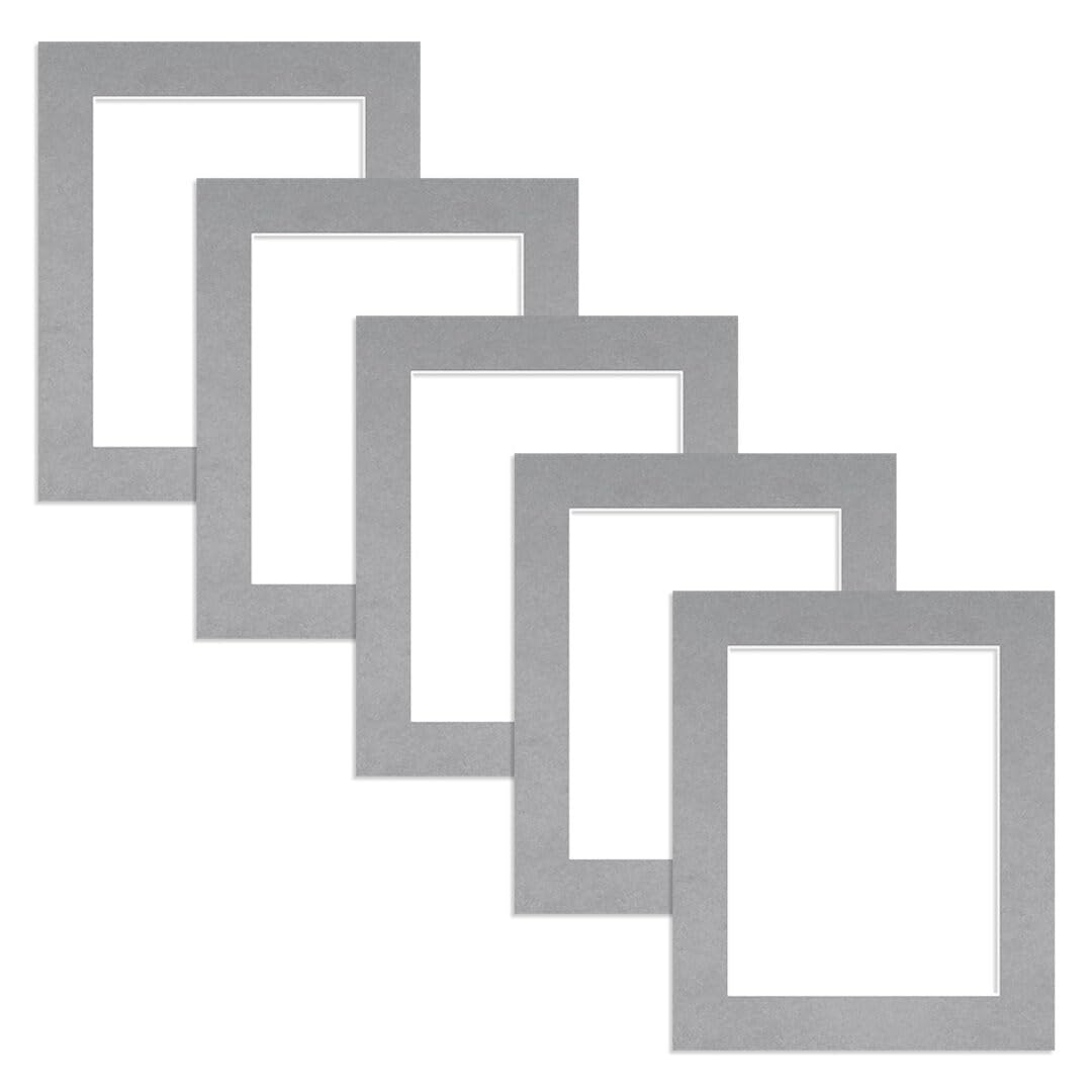 Alison Kingsgate 12X10 Silver Picture Mount - 9X7 Aperture - Pack 5 — image 1
