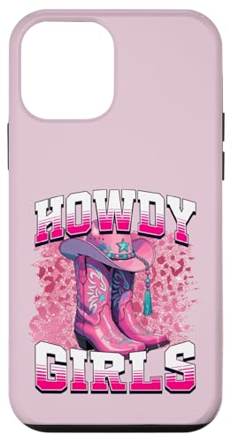 Stivali Cowboy Western Cowgirl leopardo rosa Howdy Ragazze Custodia per iPhone 12 mini