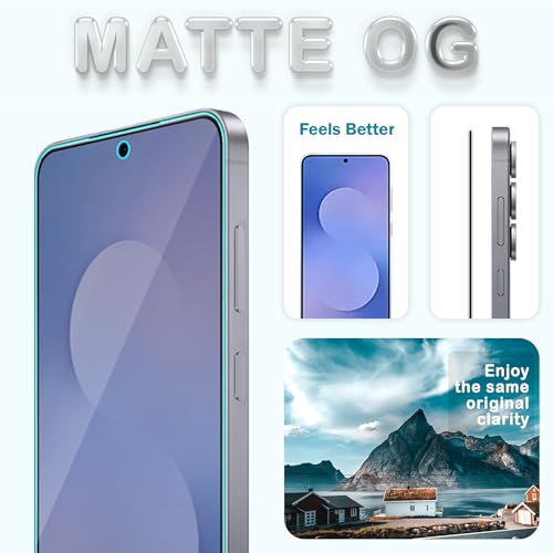 Image of FIRST MART Military-Grade Matte Tempered Glass for Samsung Galaxy S25 FE - 9H Screen Protector, Anti-Glare Protection, Scratch-Resistant, Bubble-Free (1 Pack)