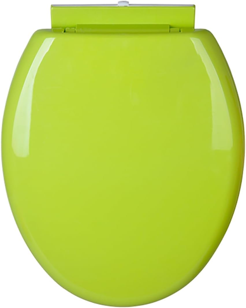 Round PP Material Toilet Seat with Lid,Quiet Soft Close Loo Seat Cover,Quick Release O-Shaped Loo Seat Cover for Easy Cleaning,Simple Top Fixing (Green)