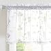 White Sheer Valance Curtains Floral Embroidery Semi Curtains Window Treatment Rod Pocket Embroidered Drapes for Kitchen Living Room Bathroom 16 inch Length 1 Panel