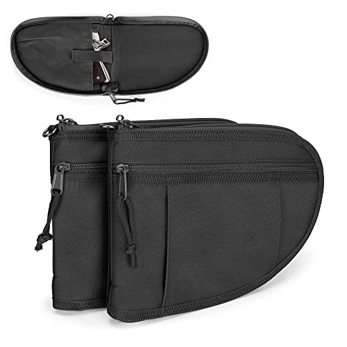GOBUROS Étuis Rembourrés pour Pistolet avec Fermeture Éclair Verrouillable, Sac pour Arme de Poing avec Doublure en Velours Épais (Lot de 2)