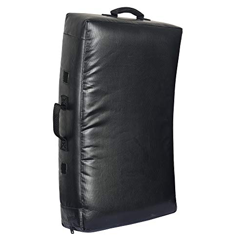 Kick Shield for Boxing Kickboxing Training Curved Muay Thai Kicking Pad Strike Body Shield MMA Taekwondo Karate Krav MAGA and Other Sports Like Football Basketball Hockey Lacrosse 28" x 15" (Black)