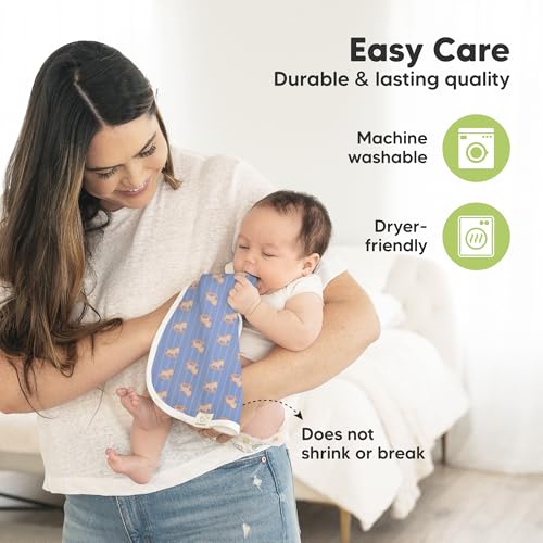 Image of 5-Pack Muslin Burp Cloths Baby Boy, Girl - Very Absorbent Baby Burp Cloth Rags, 8-Layers Viscose Derived from Bamboo Cotton Muslin Towel, Super Soft Spit Up Rags, No Shrink Washcloths (Toy Land)