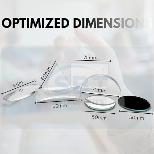 Image of SBT Optical Physics Lab Kit | Convex Mirror, Concave Mirror Five Acrylic Optic Lens for Ray Box | Physics Optics Experiment Kit | Light Reflection & Refraction Science Activity Set Set of 8 Items