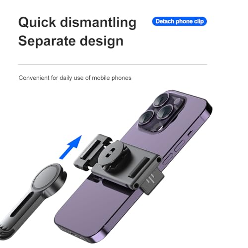 MQOUNY Auto Tracking Phone Holder,360° Rotation Phone Camera Mount Smart Shooting Tracking Holder with Remote Selfie Stick for iPhone Android Stabilizer Shooting Live,No App,Rechargeable