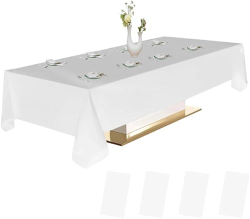 Miniatura 15 de Urby Paquete de 12 manteles rectangulares de plástico, con asientos para 4-6 personas, mantel desechable resistente y empaquetado individualmente