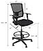 Stand Up Desk Store Sit to Stand Drafting Task Stool Chair for Standing Desks with Adjustable Footrest and Armrests (Black)