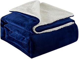 Lifewit Sherpa koc polarowy narzuta granatowy 127 x 152 cm