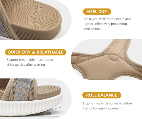 Image of KuaiLu Womens Orthopedic Walking Sandals with Comfortable Arch Support Recovery Sport Relief Plantar Fasciitis Summer Outdoor Hiking Adjustable Strap Platform Cushion Shoes