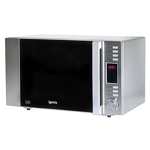 Igenix IG3091 Digital Combination Microwave with Grill and Convection 5 Power Levels and 10 Auto Cooking Menus 95 Minute Timer 900 W 30 Litre Stainless Steel