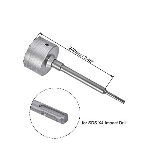 Broca para muro 100 mm con vástago redondo UXCell miniatura 3